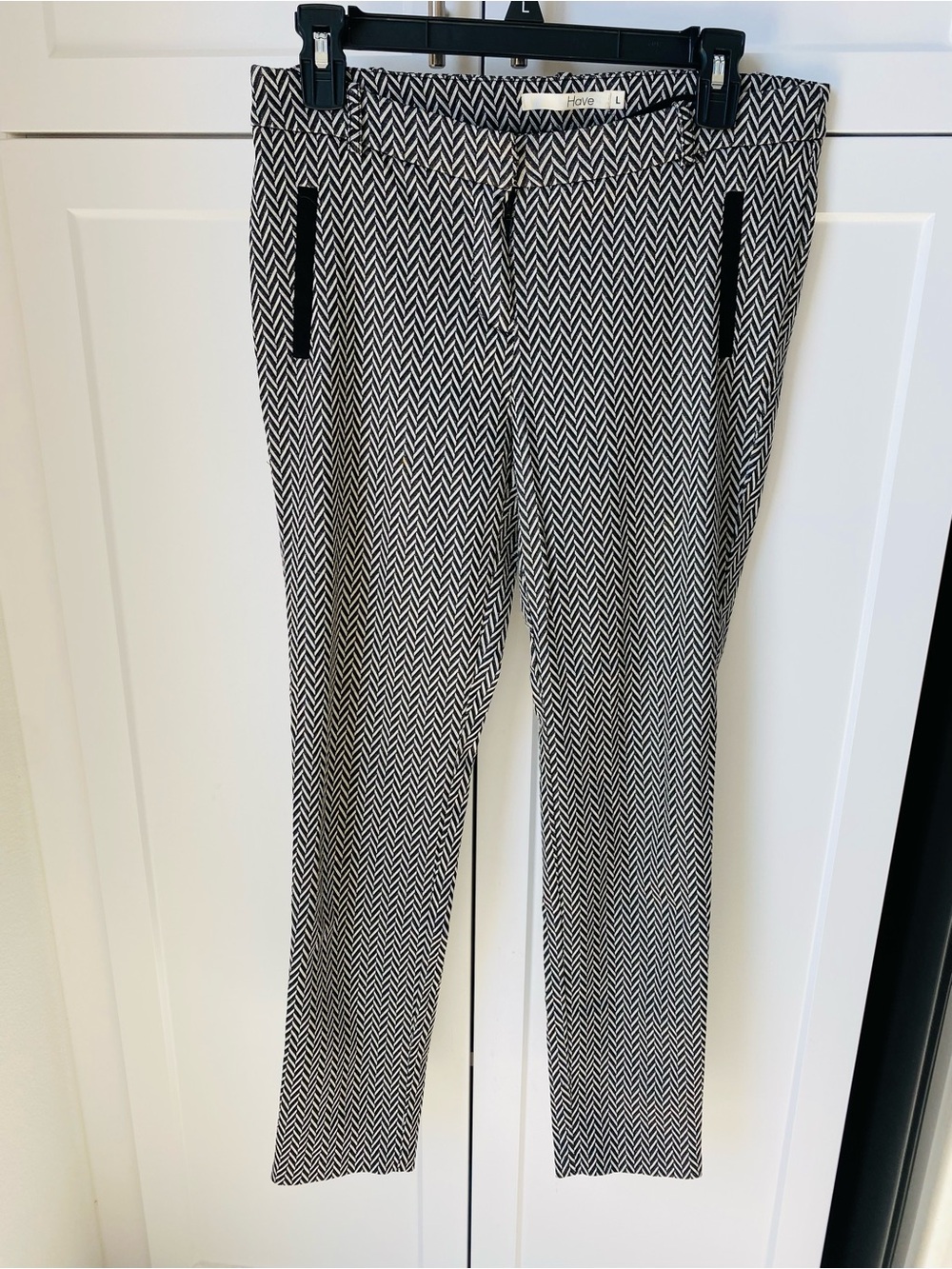 Have womens black zigzag slack pants women’s large